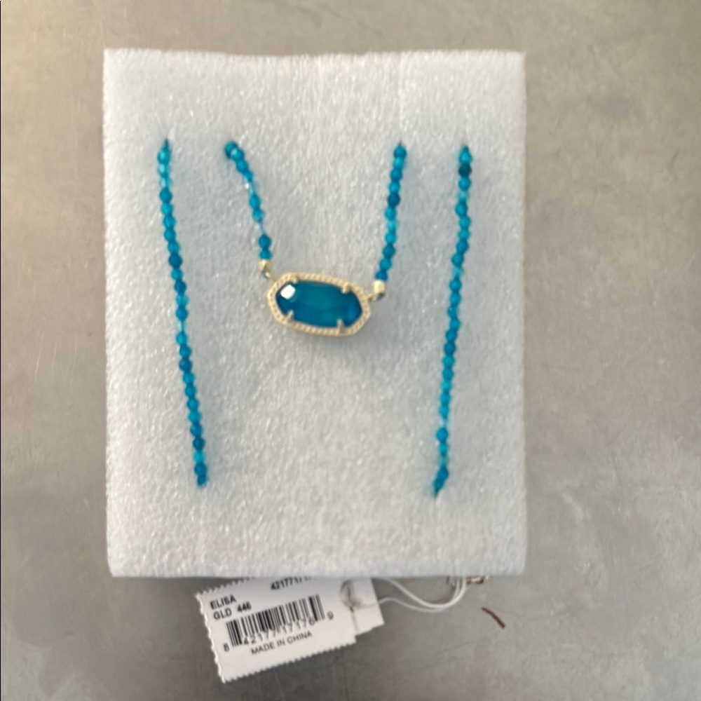 Kendra Scott Elisa Blue and Gold Necklace-NWT and Box